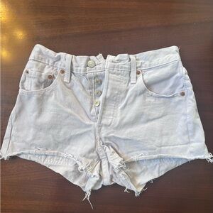 Light grey high waist denim Levi shorts